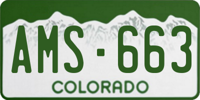 CO license plate AMS663