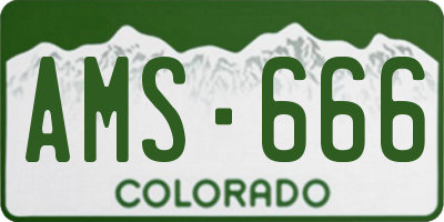 CO license plate AMS666