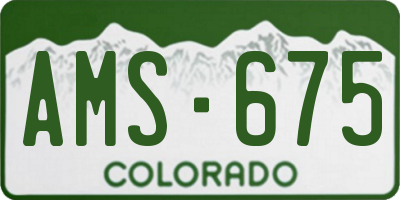 CO license plate AMS675