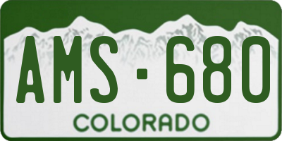 CO license plate AMS680
