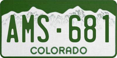 CO license plate AMS681