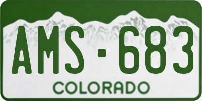 CO license plate AMS683