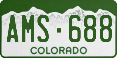 CO license plate AMS688