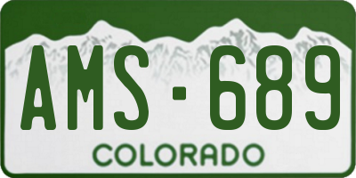 CO license plate AMS689