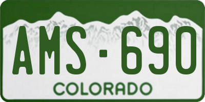 CO license plate AMS690
