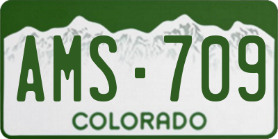 CO license plate AMS709