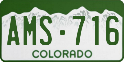 CO license plate AMS716