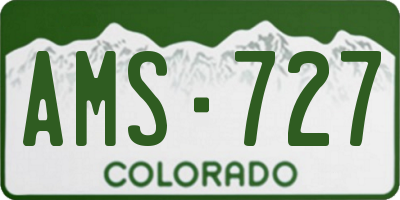 CO license plate AMS727