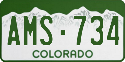 CO license plate AMS734