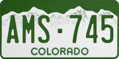 CO license plate AMS745