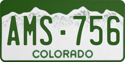 CO license plate AMS756