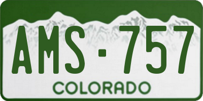 CO license plate AMS757
