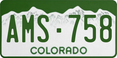 CO license plate AMS758