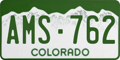CO license plate AMS762