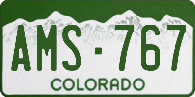 CO license plate AMS767