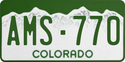 CO license plate AMS770