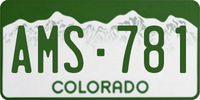 CO license plate AMS781