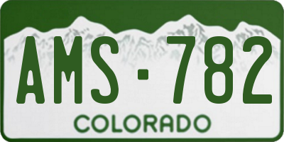CO license plate AMS782