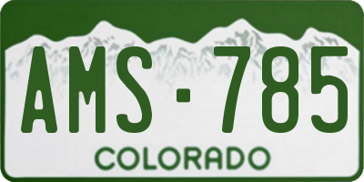 CO license plate AMS785