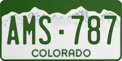 CO license plate AMS787