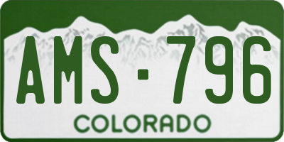 CO license plate AMS796