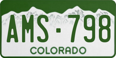 CO license plate AMS798