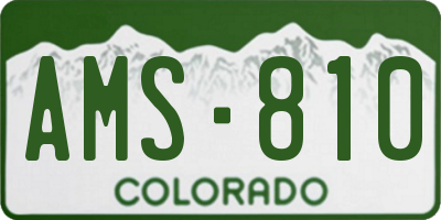 CO license plate AMS810