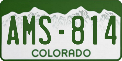 CO license plate AMS814