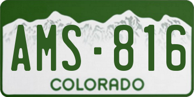 CO license plate AMS816