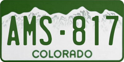 CO license plate AMS817
