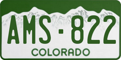 CO license plate AMS822