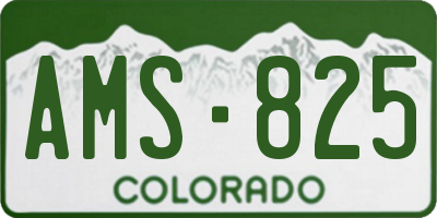CO license plate AMS825