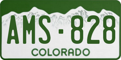 CO license plate AMS828