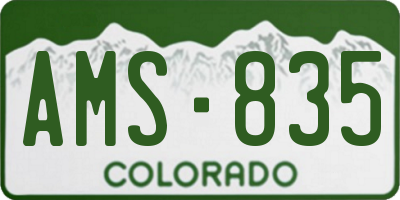 CO license plate AMS835