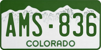 CO license plate AMS836