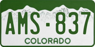 CO license plate AMS837