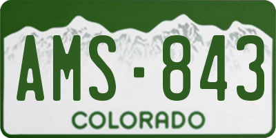 CO license plate AMS843