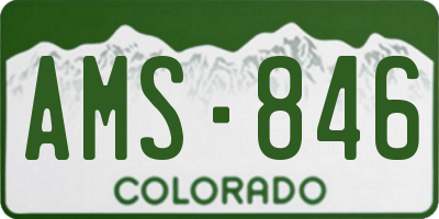 CO license plate AMS846