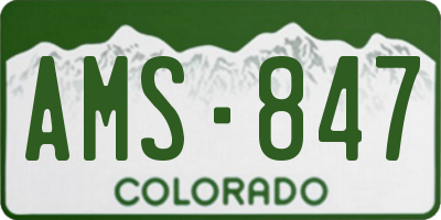 CO license plate AMS847