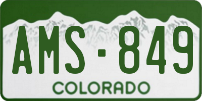 CO license plate AMS849