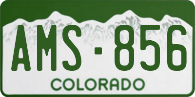 CO license plate AMS856