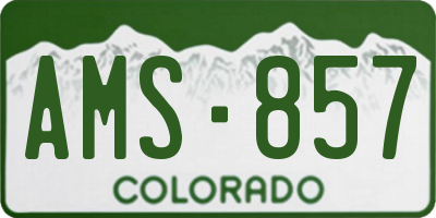 CO license plate AMS857