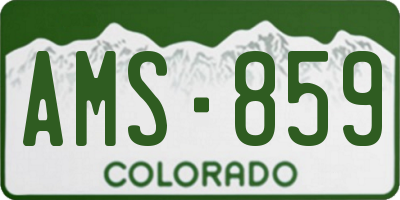 CO license plate AMS859