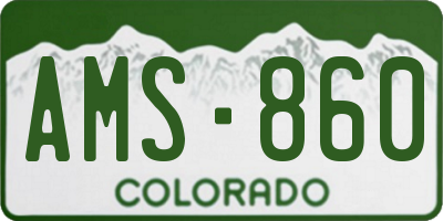 CO license plate AMS860