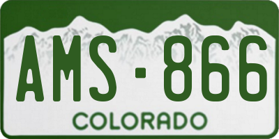 CO license plate AMS866
