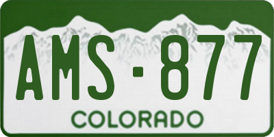 CO license plate AMS877