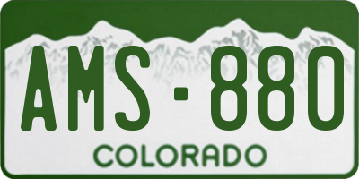 CO license plate AMS880