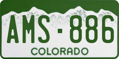 CO license plate AMS886