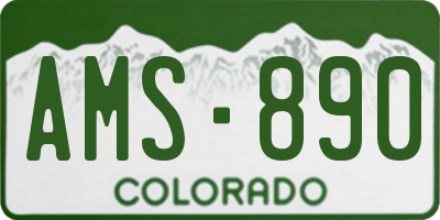 CO license plate AMS890