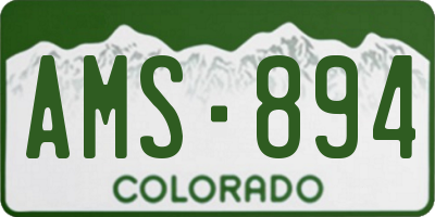 CO license plate AMS894